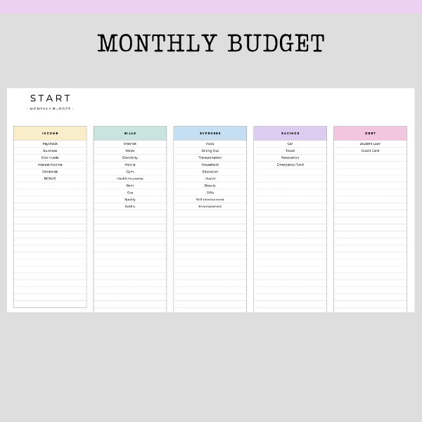 The Supreme Budget Calculator With Smart Calendar Instant Download