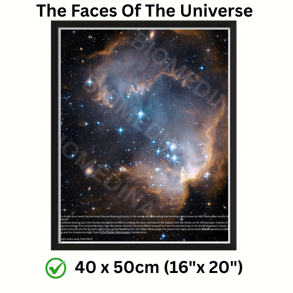 RARE 40 x 50 cm (16"x 20") Space Science Poster Of N90- The Star Forming Region 200,000 Light Years Away From Earth