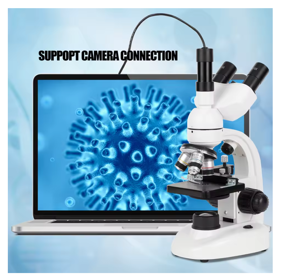 40X-5000X Professional Optical Biological Microscope for Adult, Child, Student, Home, School or Laboratory. Complete with glass slides.