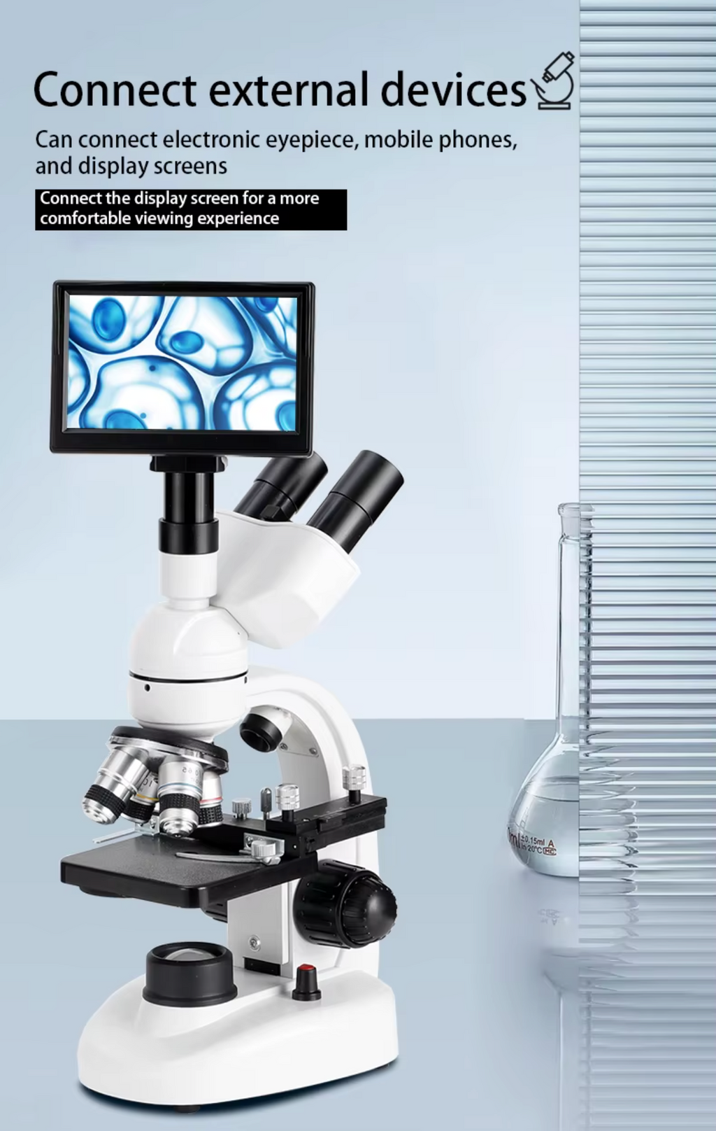 40X-5000X Professional Optical Biological Microscope for Adult, Child, Student, Home, School or Laboratory. Complete with glass slides.