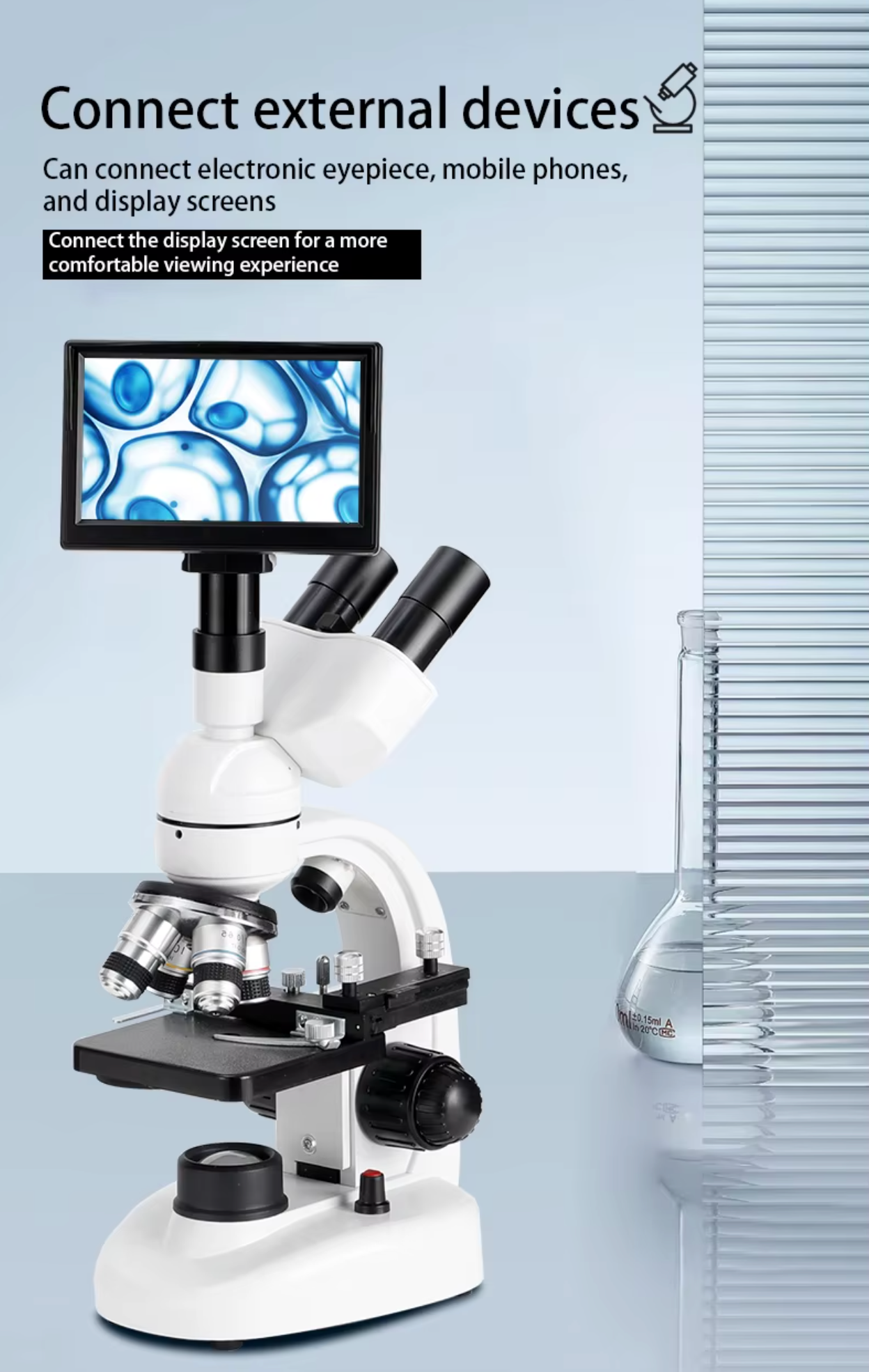 40X-5000X Professional Optical Biological Microscope for Adult, Child, Student, Home, School or Laboratory. Complete with glass slides.