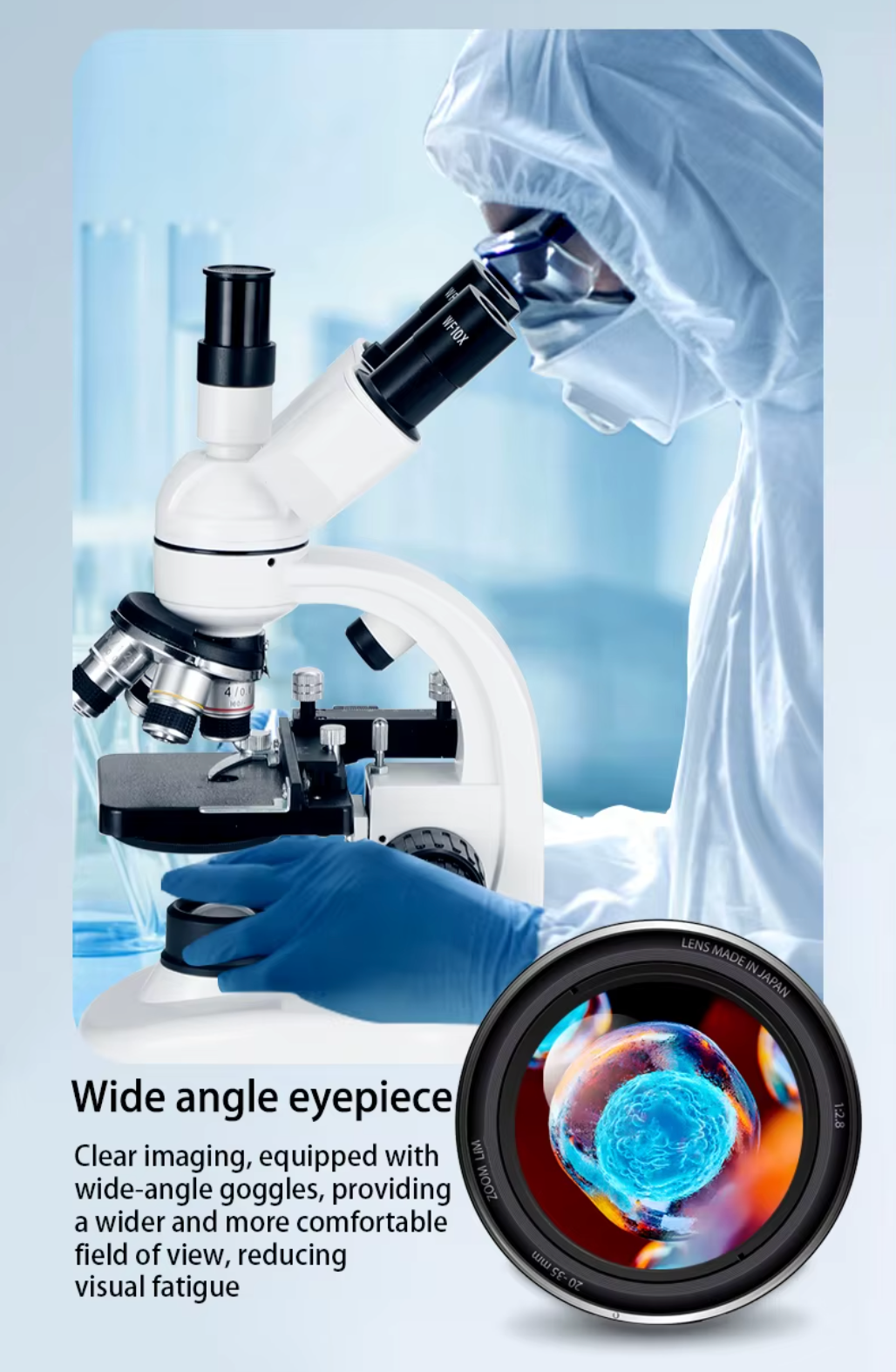 40X-5000X Professional Optical Biological Microscope for Adult, Child, Student, Home, School or Laboratory. Complete with glass slides.