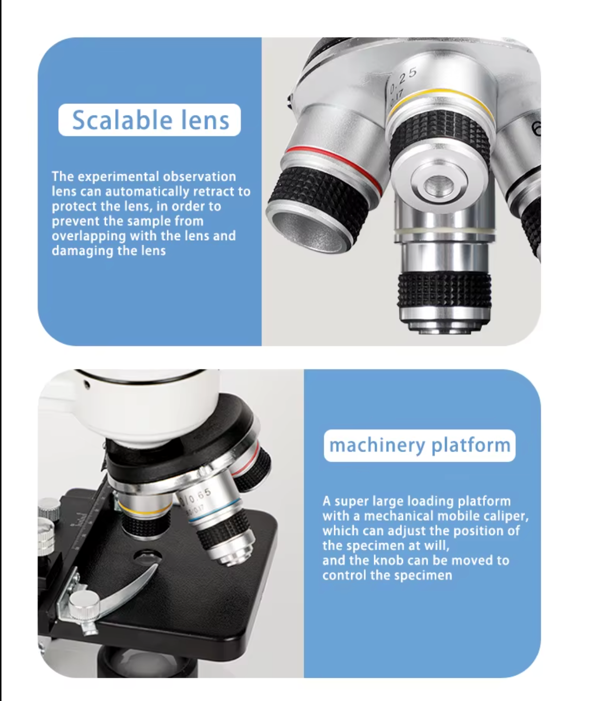 40X-5000X Professional Optical Biological Microscope for Adult, Child, Student, Home, School or Laboratory. Complete with glass slides.