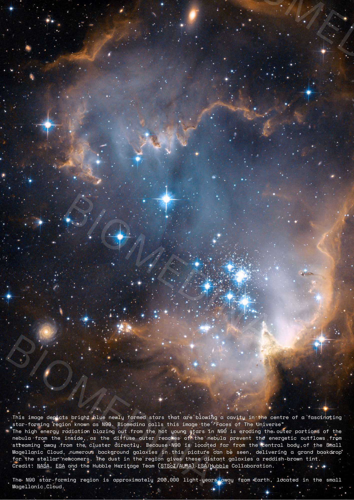 Instant Digital Download Rare and Powerful Sight of N90 The Star Forming Region of the Nebula. A picture to Cherish For Many Years To Come